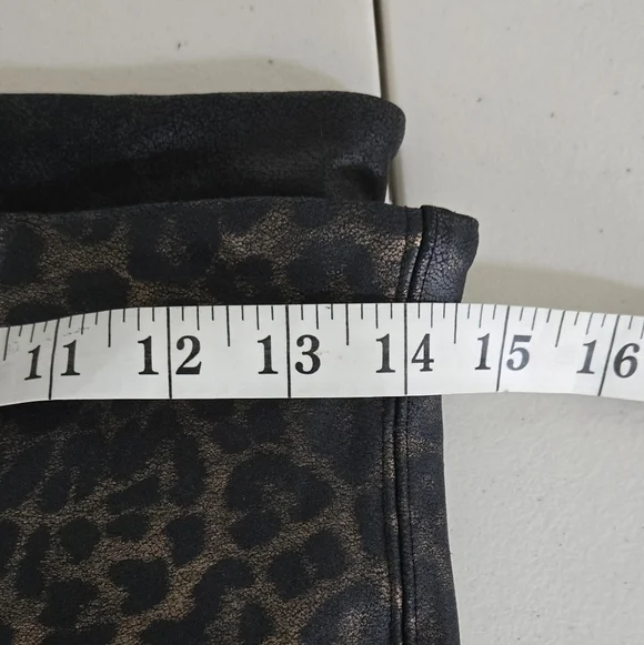 Spanx 2 Pair Black and Leopard Faux Leather Biker Shorts - Picture 11 of 15